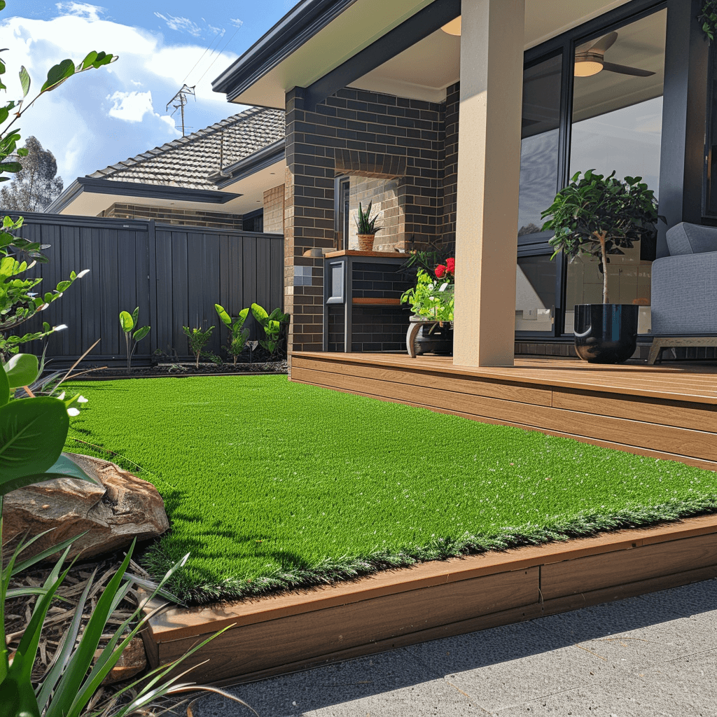 picture of a front yard with new turf